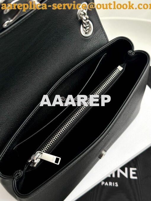 Replica Celine Medium Victoire Bag In Supple Calfskin 115853 Black Sil 11