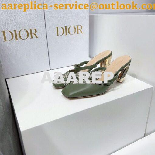 Replica Dior Rhodes Heeled Mule in Black Calfskin KCP924 27