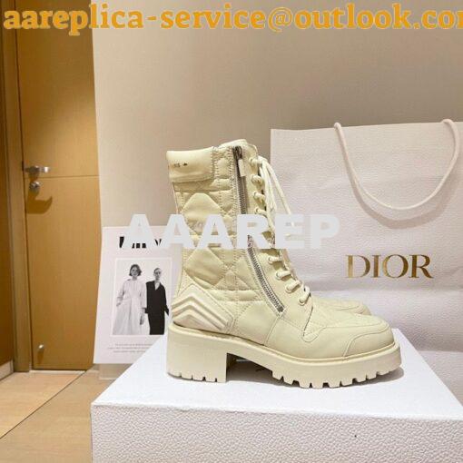 Replica Dior D-Leader Ankle Boot White Quilted Cannage Calfskin KCI733 2