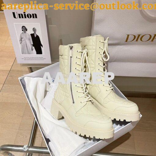 Replica Dior D-Leader Ankle Boot White Quilted Cannage Calfskin KCI733 3