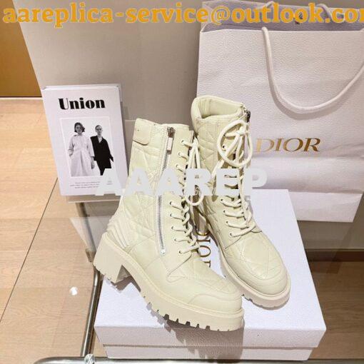 Replica Dior D-Leader Ankle Boot White Quilted Cannage Calfskin KCI733 6