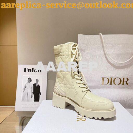 Replica Dior D-Leader Ankle Boot White Quilted Cannage Calfskin KCI733 7