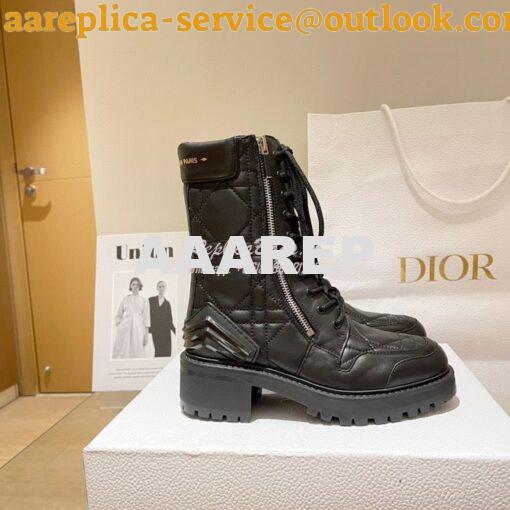 Replica Dior D-Leader Ankle Boot Black Quilted Cannage Calfskin KCI733