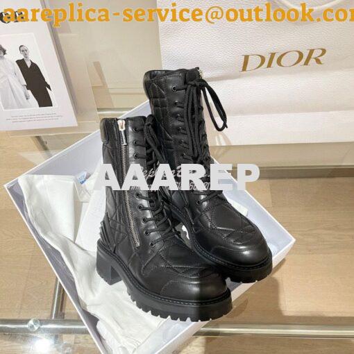 Replica Dior D-Leader Ankle Boot Black Quilted Cannage Calfskin KCI733 2