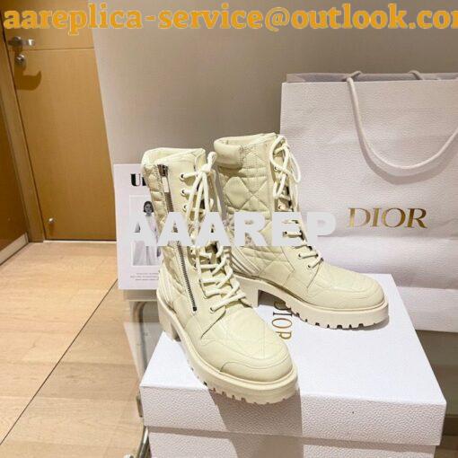 Replica Dior D-Leader Ankle Boot White Quilted Cannage Calfskin KCI733 8