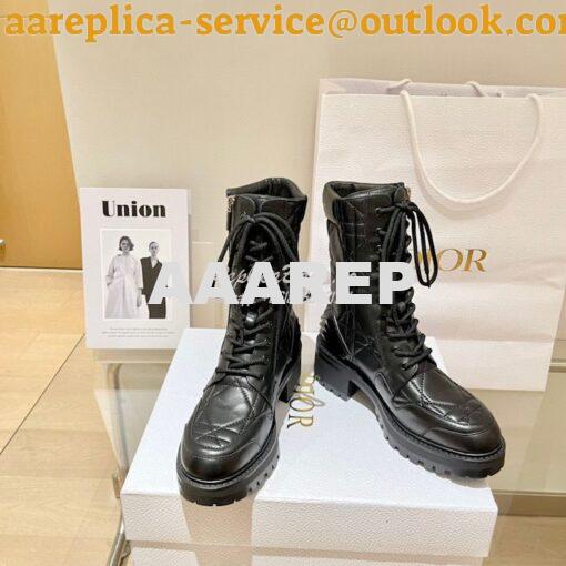 Replica Dior D-Leader Ankle Boot Black Quilted Cannage Calfskin KCI733 3