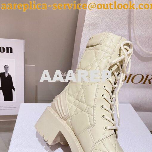 Replica Dior D-Leader Ankle Boot White Quilted Cannage Calfskin KCI733 9