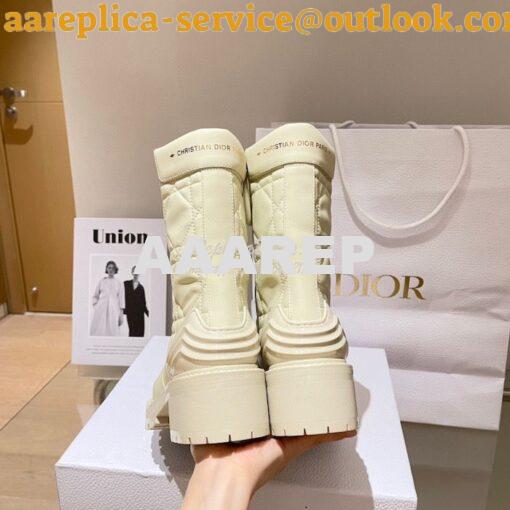 Replica Dior D-Leader Ankle Boot White Quilted Cannage Calfskin KCI733 10