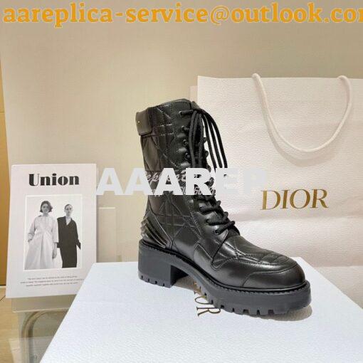 Replica Dior D-Leader Ankle Boot Black Quilted Cannage Calfskin KCI733 7