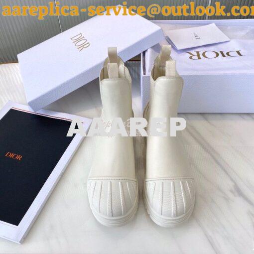 Replica Dior Iron Ankle Boot in White Rubber and Calfskin KDI646 2