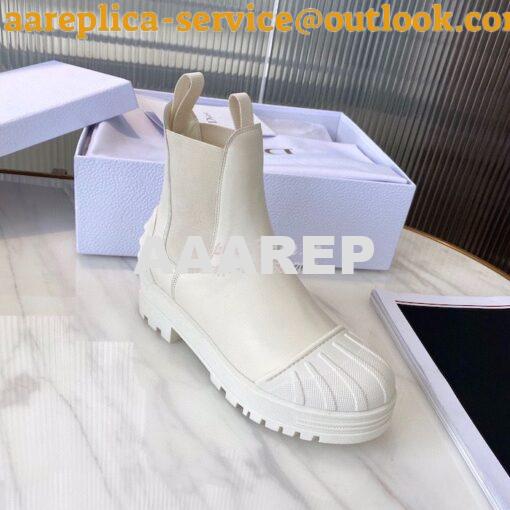 Replica Dior Iron Ankle Boot in White Rubber and Calfskin KDI646 5