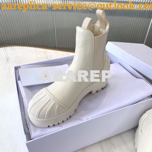 Replica Dior Iron Ankle Boot in White Rubber and Calfskin KDI646 6