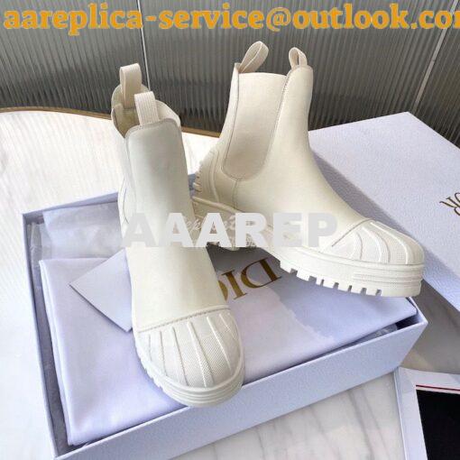 Replica Dior Iron Ankle Boot in White Rubber and Calfskin KDI646 7