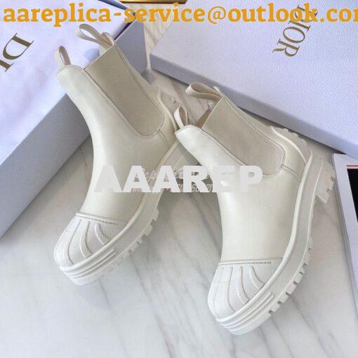 Replica Dior Iron Ankle Boot in White Rubber and Calfskin KDI646 8