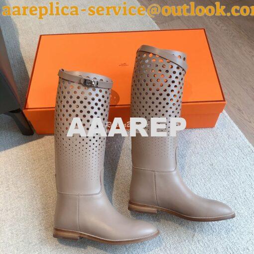 Replica Hermes Jumping Boot in perforated Heritage calfskin H231241Z L 2