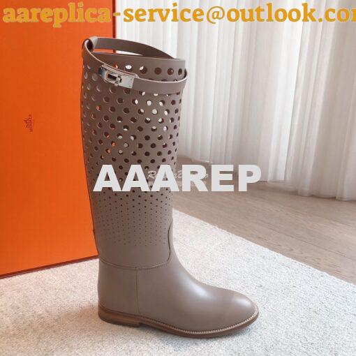 Replica Hermes Jumping Boot in perforated Heritage calfskin H231241Z L 3