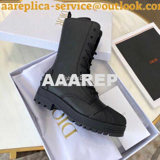 Replica Dior Iron Ankle Boot Black Rubber and Calfskin KDI648L