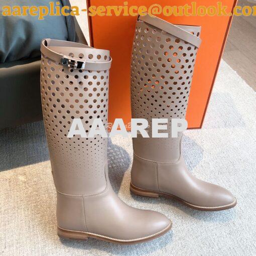 Replica Hermes Jumping Boot in perforated Heritage calfskin H231241Z L 4