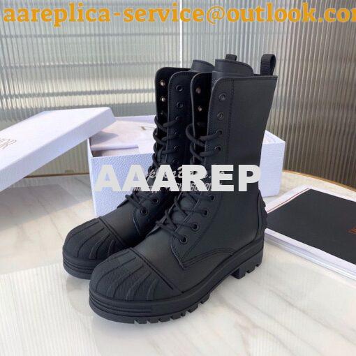 Replica Dior Iron Ankle Boot Black Rubber and Calfskin KDI648L 5