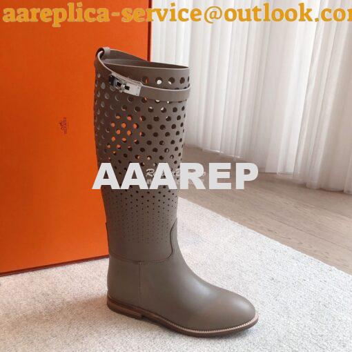 Replica Hermes Jumping Boot in perforated Heritage calfskin H231241Z E