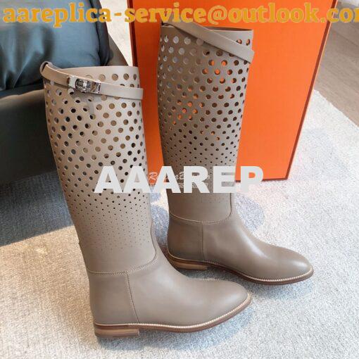 Replica Hermes Jumping Boot in perforated Heritage calfskin H231241Z E 4