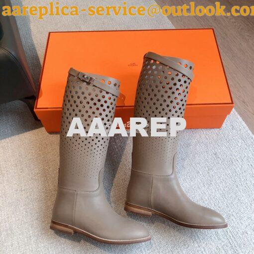 Replica Hermes Jumping Boot in perforated Heritage calfskin H231241Z E 6