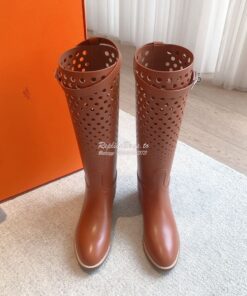 Replica Hermes Jumping Boot in perforated Heritage calfskin H231241Z B 2