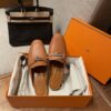 Replica Hermes OZ Mule in Goatskin Beige Nude H211157Z 11