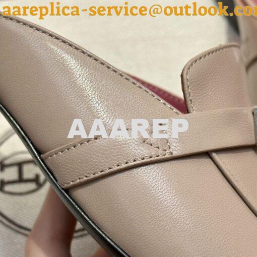 Replica Hermes OZ Mule in Goatskin Beige Nude H211157Z 6