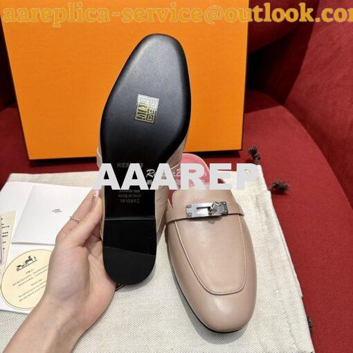 Replica Hermes OZ Mule in Goatskin Beige Nude H211157Z 9