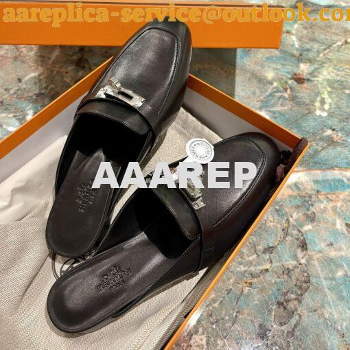 Replica Hermes OZ Mule in Goatskin H221081Z 6