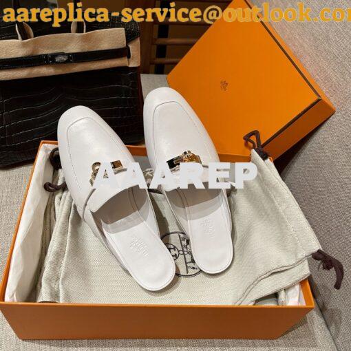 Replica Hermes OZ Mule in calfskin H221256Z 11