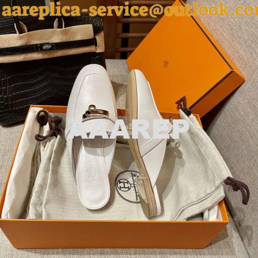 Replica Hermes OZ Mule in calfskin H221256Z 12