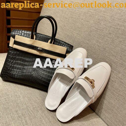 Replica Hermes OZ Mule in calfskin H221256Z 14