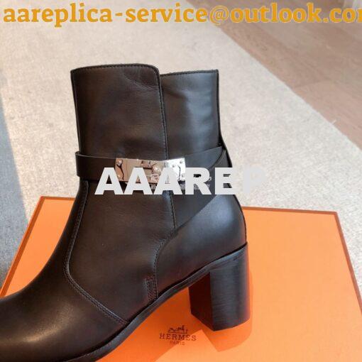 Replica Hermes Frenchie 50 Ankle Boot in Heritage calfskin H222092Z Bl 9