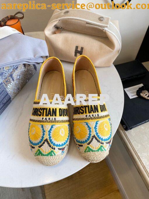 Replica Dior Granville Mule Embroidered Cotton KDB602 7