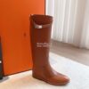 Replica Hermes Jumping Boot in Suede Goatskin H042138Z Beige 11