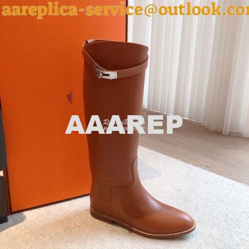 Replica Hermes Jumping Boot in Box calfskin H042138Z Brown