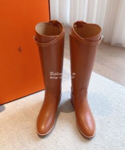 Replica Hermes Jumping Boot in Box calfskin H042138Z Brown 2