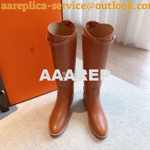 Replica Hermes Jumping Boot in Box calfskin H042138Z Brown 2