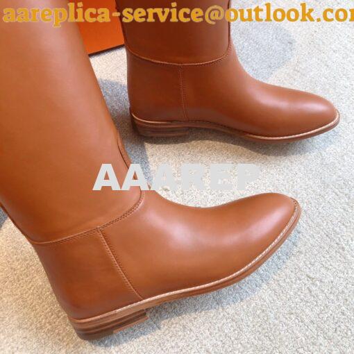 Replica Hermes Jumping Boot in Box calfskin H042138Z Brown 7