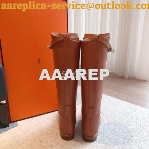 Replica Hermes Jumping Boot in Box calfskin H042138Z Brown 10