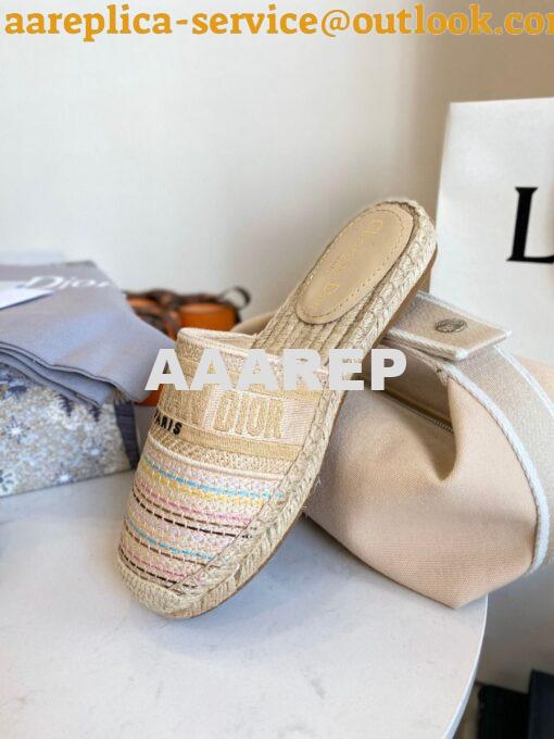 Replica Dior Granville Mule Multicolour D-Stripes Embroidered Cotton K 5