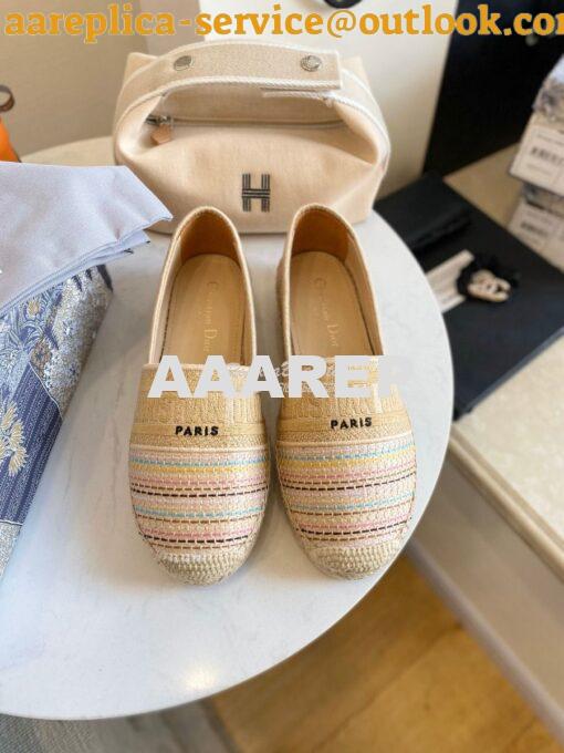 Replica Dior Granville Espadrille Multicolour D-Stripes Embroidered Co