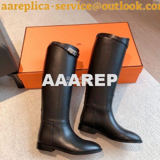 Replica Hermes Jumping Boot in Box calfskin H042138Z Black 3