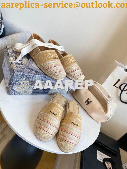 Replica Dior Granville Espadrille Multicolour D-Stripes Embroidered Co 2