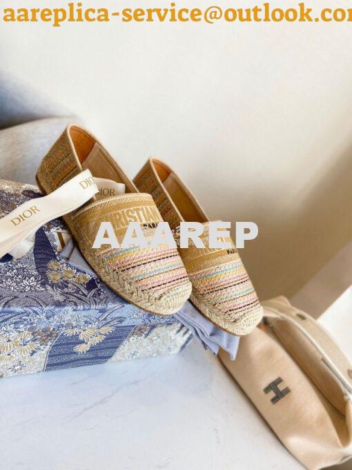 Replica Dior Granville Espadrille Multicolour D-Stripes Embroidered Co 3