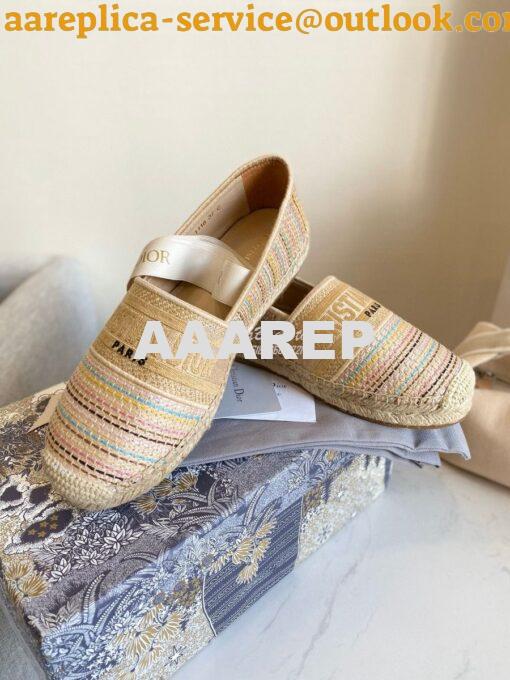 Replica Dior Granville Espadrille Multicolour D-Stripes Embroidered Co 4