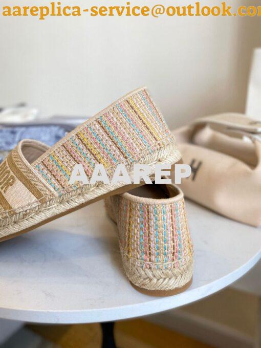 Replica Dior Granville Espadrille Multicolour D-Stripes Embroidered Co 5