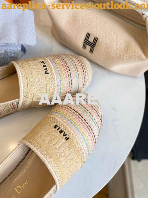 Replica Dior Granville Espadrille Multicolour D-Stripes Embroidered Co 6